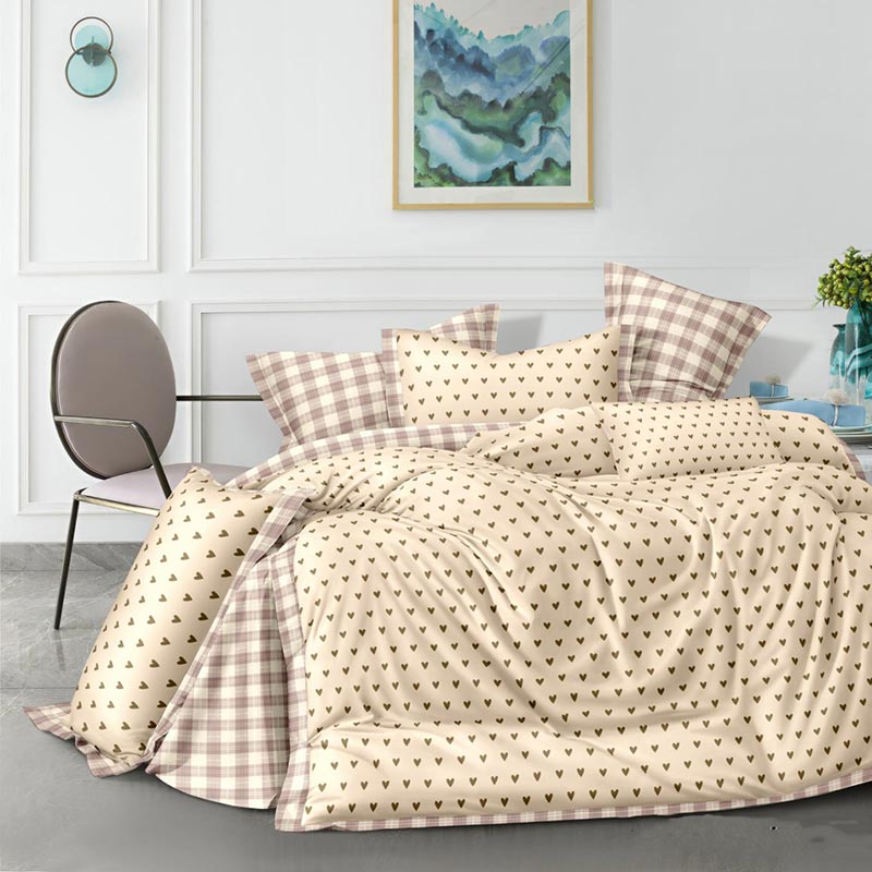 Постільна білизна Сатин Картаті сердечка