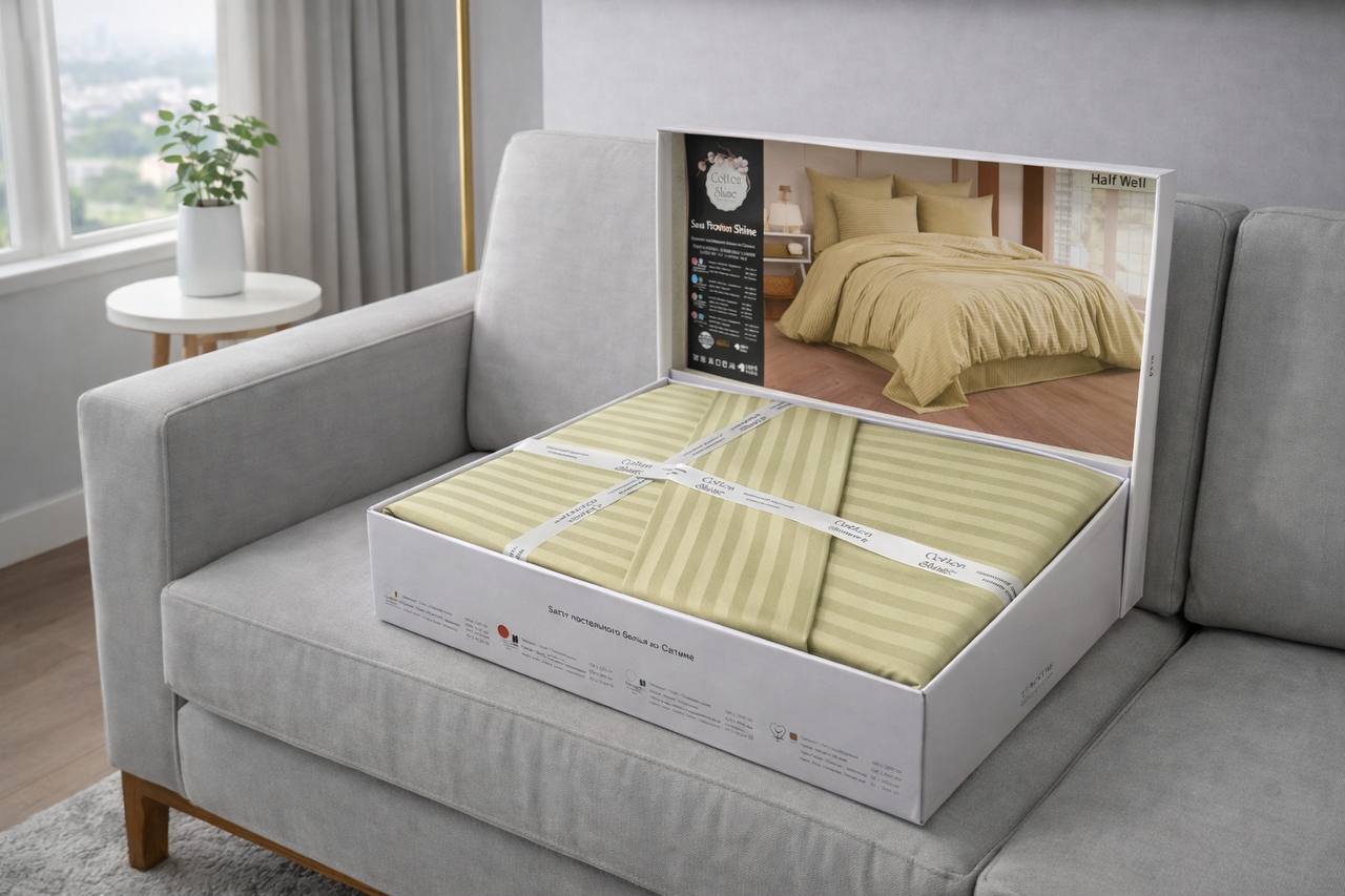 Постільна білизна турецька  євро 200х220 сатин оливковий TC303376201